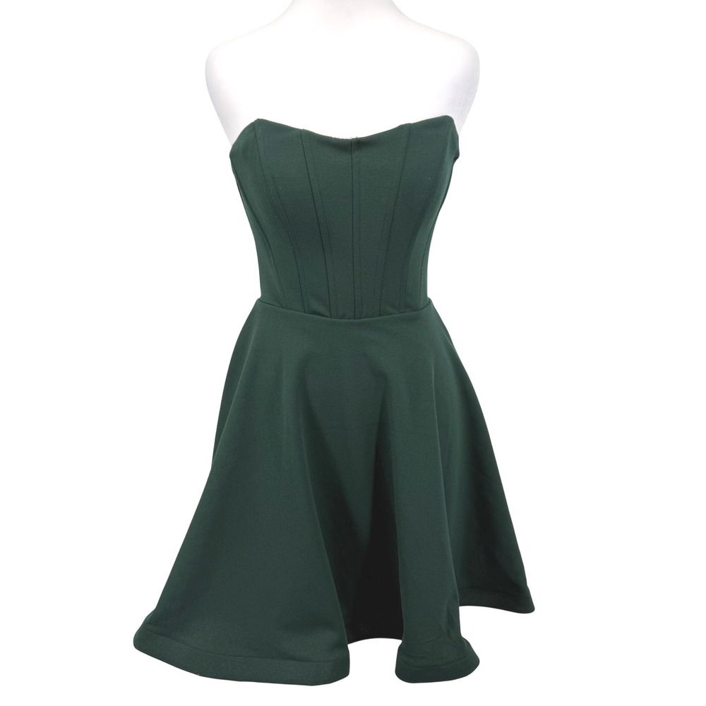 B. Darlin Forest Green Strapless Corset Bodice Skater Dress 4XGY330 Size 1/2‎